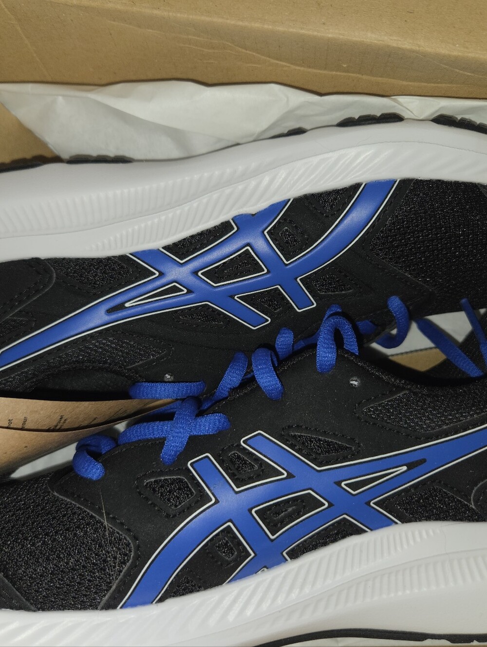 Asics Black and Blue Kids' Athletic Sneakers
